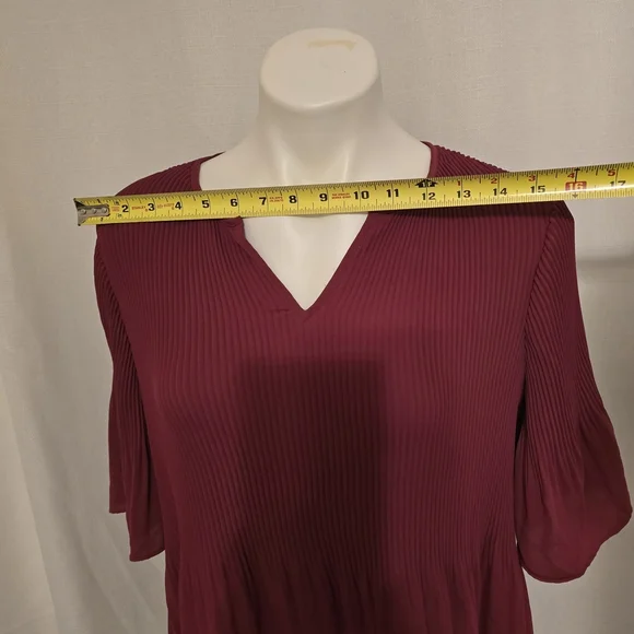 J. Jill Burgundy V-Neck Blouse - Picture 4 of 4